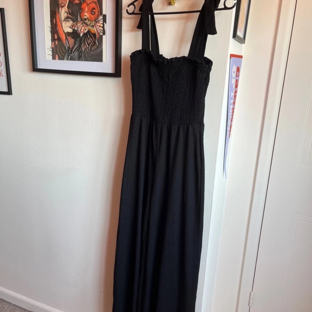 Black Sleeveless Square Neck Maxi Sundress